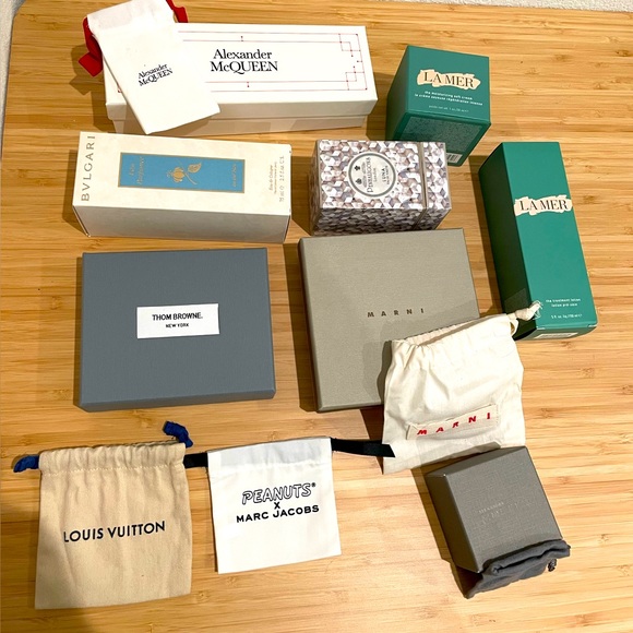 Branded empty box and dust bag
